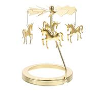 TOPBATHY Spinning Candle Holder Rotating Candlesticks: Gold Metal Carousel Tealight Holder Romantic Scandinavian Candlestick for Party Wedding Table Decor