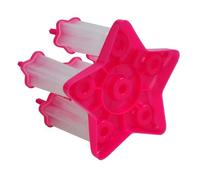 TOPBATHY Star Shaped Ice Cream Moulds 6-Cell Rosy Food-Grade PP Ice Lolly Makers with Base for Healthy Treats