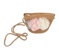 TOPBATHY Straw Woven Crossbody Bag for Little Beach Bags for Vacation with Sturdy Woven Structure and Decorative Practical Features for Outdoor Picnic and Beach Party