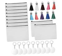 TOPBATHY Sublimation Blank Canvas Makeup Bags with Zipper DIY Heat Transfer Cosmetic Pouches and Pencil Cases for Travel Crafting Painting Lightweight Portable Storage for Women and Teens