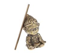 TOPBATHY Sun Wukong Figure Vintage Brass Monkey King Bust Sculpture Decorative Collectible Figurine for Home and Office Desk Display