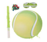 TOPBATHY Tennis Pinata with Blindfold and Stick for Birthday Party Sports Theme Decoration with Candy Smash and Confetti for Indoor and Outdoor Tennis Party Games Random Color
