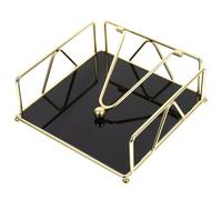 TOPBATHY Tissue Box Holder with Clear Acrylic Base and Golden Iron Frame Compact Rectangle Tissue Cube Box for Dining Table and Autumn Home Decor