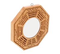 TOPBATHY Traditional Bagua Mirror Chinese Feng Shui Wooden Convex Wall Hanging Mirror with Easy Installation and Energy Reflection for Home Decor and Living Rooms