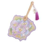TOPBATHY Traditional Chinese Embroidered Flower Hand Fan with Wooden Handle and Tassel Cloth Material for Natural Breeze Cooling Vintage Style Decorative Fan for Outdoor Events and Home Use