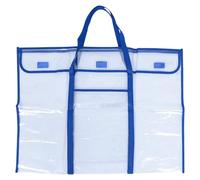 TOPBATHY Transparent Poster Board Storage Bag with Extra Pocket Dust-Resistant PVC Organizer for Teachers Students and Painters Holder for Artwork and Teaching Materials