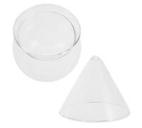 TOPBATHY Triangle Base Cocktail Glass, Creative Round Cup, 10.4x10.4x9.5 CM | High Borosilicate Glass, Smooth Surface, Elegant Style, for Bar Display and Dessert Serving