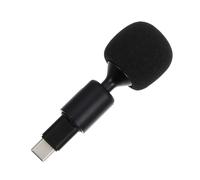 TOPBATHY Type-c Microphone Bendable Live Streaming Recording Microphone | Black Sponge Cover, Metal Build, Portable Design, Voice Call Use, Compatible with Most Mobile Phones and Devices