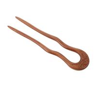 TOPBATHY U-shaped Wooden Hair Fork Vintage Chinese Style Hairpin for Women Hand-polished Two Prong Chignon Pin Secure Non-slip Traditional Hair Stick Elegant Updo Bun Holder Accessory