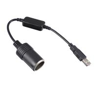 TOPBATHY USB 5v A Male to 12v Car Lighter Socket Power Converter Boost Converter Circuit Stable Quality Black Pvc Copper Adapter for Driving Recorder Detector