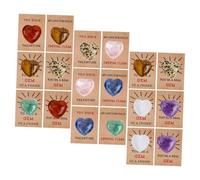 TOPBATHY Valentine's Day Heart-Shaped Crystal Cards for 24 Acrylic Heart Stones DIY Exchange Cards Valentines Party Favor School