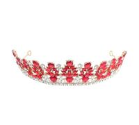 TOPBATHY Vintage Baroque Rhinestone Bridal Crown Tiara Lightweight Crystal Headpiece for Wedding Party Prom Birthday Cosplay Women Red Elegant Queen Hearts Design