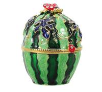 TOPBATHY Vintage Hand Painted Watermelon Jewelry Box Compact Collectible Ring Storage Container Portable Keepsake Organizer for Travel and Home Decor