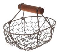 TOPBATHY Vintage Iron Wire Basket, Mesh Storage Basket with Handle, Retro Kitchen Organizer for Eggs, Bread, Fruits, Multi-functional Metal Wire Baskets for Kitchen Garden Picnic Cabinet