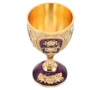 TOPBATHY Vintage Metal Goblet Chalice with Embossed Floral Design High Stem Wine Cup for Home Bar Wedding Party European Retro Style Decorative Ritual Offering and Holy Water Bowl