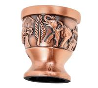 TOPBATHY Vintage Metal Shot Glass Elephant Pattern Chinese Culture Inspired Retro Goblet Metal Embossed Liquor Cup Compact Size for Travel Unique Decorative Glass Cup for Home Decor