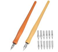 TOPBATHY Vintage Wooden Dip Pen with Gothic Flat Head Nibs Calligraphy Pen for Precise Drawing and Signature for Modern Calligraphy Beginners and Lettering Artists