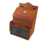 TOPBATHY Vintage Wooden Suggestion Box with Lock and Key Office Ballot Holder for Feedback Collection Secure Donation and Tip Jar for Fundraising Prayer Requests Church Workplace Desktop