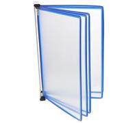 TOPBATHY Wall-Mounted A4 Document Display Rack 5-Panel Reference Wall Organizer with Blue Lw Bracket for Office and Public Spaces