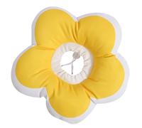 TOPBATHY Waterproof Wound Healing Collar for Cats with Anti-bite and Anti-lick Features, Yellow Flower Shape Design Filled with Pp Cotton for Cat Surgery Period and Pet Protection