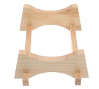 TOPBATHY Wooden Barrel Stand for Sake Container and Flowerpot with Elegant Rustic Design and Broad Compatibility, Prevents Accidental Tipping, for Home and Living Room Use