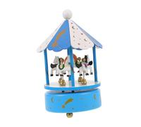 TOPBATHY Wooden Carousel Music Box Rotating Horse Figurine Handcrafted Wind-Up Musical Box for Nursery Decor and Birthday Cute Carved Wood Centerpiece