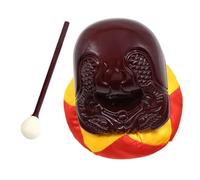 TOPBATHY Wooden Fish Percussion with Stick Ergonomic Buddhist Instrument for Meditation Music Teaching Aid Deep Color Woodblock