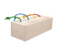 TOPBATHY Wooden Parrot Foraging Feeder Chewing Foraging Stress Reduction Square Pet Can Be Hung in Birdcage Bird Pet Bird