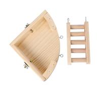 TOPBATHY Wooden Pet Hamster Plaything Hamster Training Climbing Ladder Platform Natural Wood Material Exercise and Play Pet's Play for Mouse
