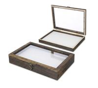 TOPBATHY Wooden Specimen Box Display Case for Butterflies and Plants for Collectors and Hobbyists for Collecting and Displaying Assorted style