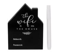 TOPBATHY Wooden Wifi Password Sign with Erasable Pen, House-Shaped Desktop Wifi Reminder Board for Home and Business, Wireless Network Sign for Guest Access and Table Decoration
