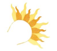 TOPBATHY Yellow Sunburst Headband with Glitter and Metallic Shine, Elastic Non-woven Fabric Birthday Party Crown, Prevents Slipping, for Bachelorette Party and Carnival