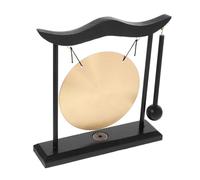 TOPBATHY Zen Copper Gong Bell Ornament for Meditation and Mindfulness Chinese Desk Decor for Home and Office Feng Shui Desktop Decoration for Calming Atmosphere