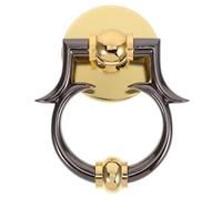 TOPBATHY Zinc Alloy Door Knocker Decorative Front Door Gate Knocker Gold Finish Entry Door Pull Handle with Mounting Hardware Elegant European Style 4.33X4.06X1.50 Inch