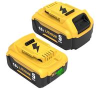 TOPBATT 2 X 5000mAh compatible for Dewalt battery 18V compatible for Dewalt battery DCB182-XJ, DCB184-XJ,DCB184B-XJ, DCB184P2-X, DCB205 with LED Indicator
