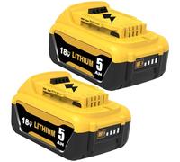 TOPBATT 2X 5000mAh compatible for Dewalt battery 18V compatible for Dewalt battery DCB182-XJ, DCB184-XJ,DCB184B-XJ, DCB184P2-X, DCB205 with LED Indicator