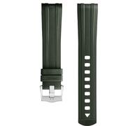 TOPBD For Omega Seamaster 300 Diving Bands with Pin Buckle 20mm Curved End High Quality Fluoro Rubber Watch Strap FKM Mens Watch Bands, Green, 20mm, Strap.