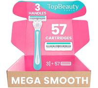 TopBeauty Paris Slim Razors for Women - Manual Razor with Refills (3 Handles + 57 Replaceable Cartridges) - 3-Blades Technology - Beautiful Price - Bikini Razor - Soft Shave & Loving Care