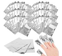TOPBELIEF 500Pcs Foil Nail Wraps, Nail Foils, Gel Remover Wraps with Lint-Free Cotton Pads, Nail Polish Remover Pads with Cuticle Pusher for Fast & Gentle Soak Off Gel Polish Removing