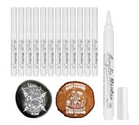 TOPBELIEF White Permanent Marker Pen, 12 Pieces White Paint Pen, 2 mm Acrylic Paint Pen For Black Paper, Waterproof Does Not Fade, Marker Pen For Rock Wood Fabric Glass Ceramic