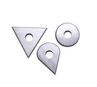 Topbidetec Carbide Paint Scraper Blades 3Pcs Replacement Carbide Blades for Scraping Wood, Windows, Frames, Corner and Mouldings, Fits Most Handhold Scraper (Triangular, Round, Drop)