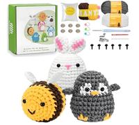TopBine Crochet Kit for Beginners, Crochet Animal Kit for Crochet Beginners Kit with Step-by-Step Video,Tutorials and Gift for Birthdays Complete DIY Crochet Starter