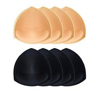 TopBine Removable Bra Pads Inserts Women's Comfy Sports Cups Bra Insert for BIkini Top Swimsuit (2 Beige 2 Black, B/C)
