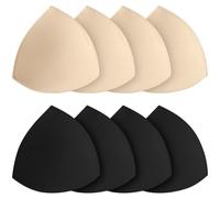 TopBine Removable Bra Pads Inserts Women's Comfy Sports Cups Bra Insert for BIkini Top Swimsuit (2 Beige L + 2 Black L, C/D)