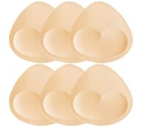 TopBine Removable Bra Pads Inserts Women's Comfy Sports Cups Bra Insert for Bikini Top Swimsuit (3 Beige Heart L, C/D)