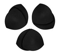TopBine Removable Bra Pads Inserts Women's Comfy Sports Cups Bra Insert for BIkini Top Swimsuit (3 Black, B/C)