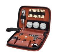 Topblux Premium Golf Accessories Set for Men & Women - Complete Golf Gift Kit - Includes Rangefinder, 3 Golf Balls, Leather Case, Tees, Brush, Divot Tool, Scorer & Ball Marker