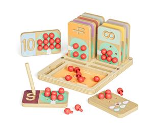 Topbright Wooden Math Toy for 3 Year Old Toddlers, Montessori Educational Learning Toy for Children Ages 3-5, Counting Peg Board Game and Number Writing Practice