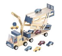 TOPBRIGHT's Roll & Race Car Transporter - Interactive Children's Toy (36 Months+, Dimensions 42.5 x 12.3 x 20.8 cm, Weight 1.0 kg, Wooden Educational Toy) 1211902024de0001