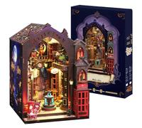 TOPBSFARNY 3D Wooden Assembled Dollhouse Kit DIY Miniature Book Nook Kit Building with Dust Cover Creativity Halloween Birthday Gift (Magic Alley)